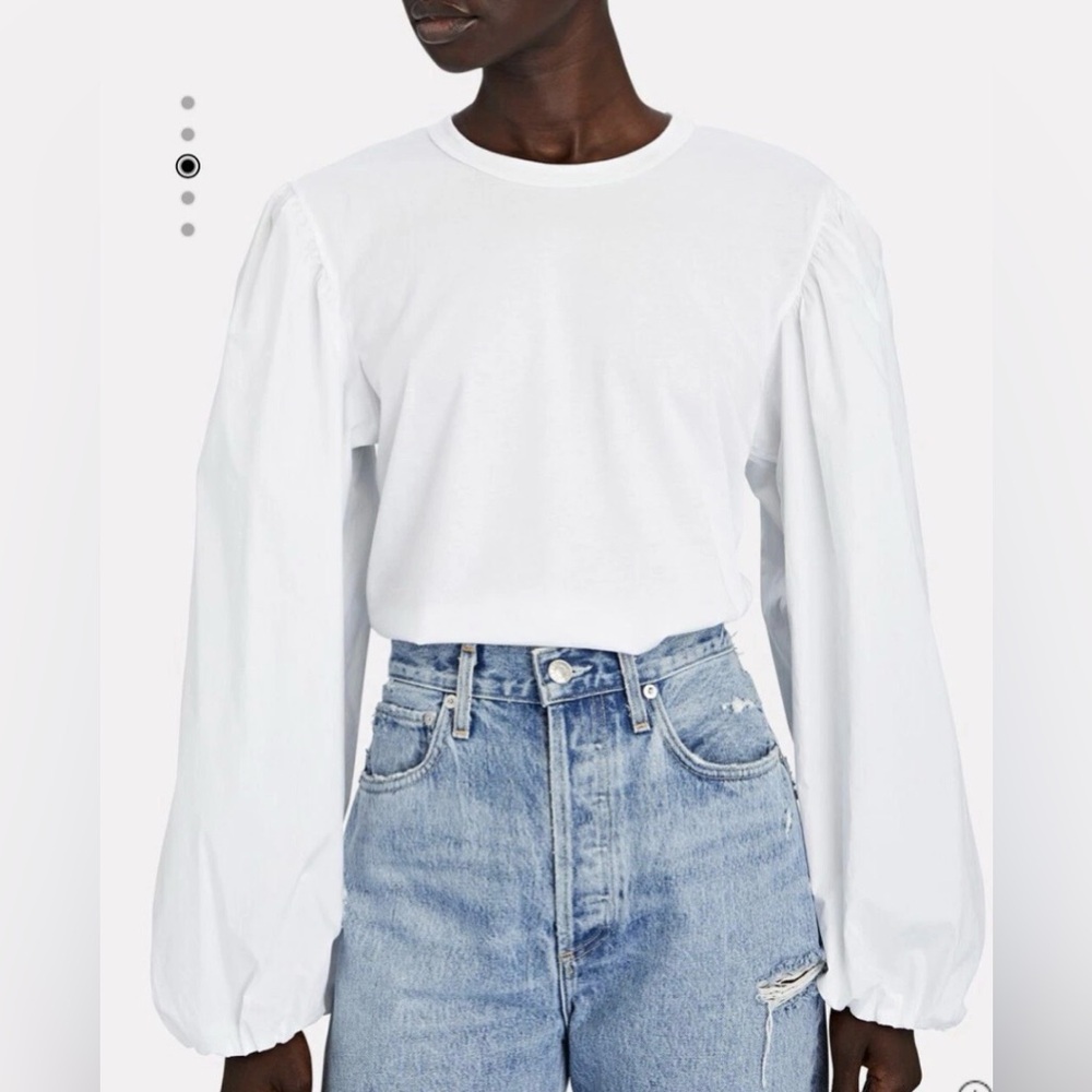 A.L.C. White Balloon Sleeve Women's Top - Large